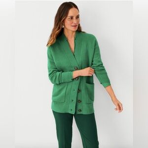 ANN TAYLOR Boyfriend Cardigan Sweater Green Size Small